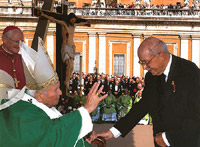 Otto d'Asburgo col Papa Giovanni Paolo II