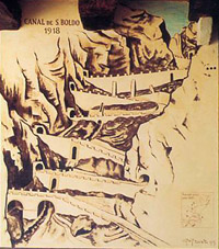 Il passo di San Boldo in un graffito <br />del 1995 di Giuseppe Grava