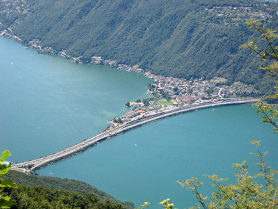 Il Ponte-diga di Melide sul lago di Lugano