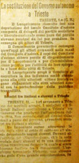 La costituzione del Governo autonomo a Trieste